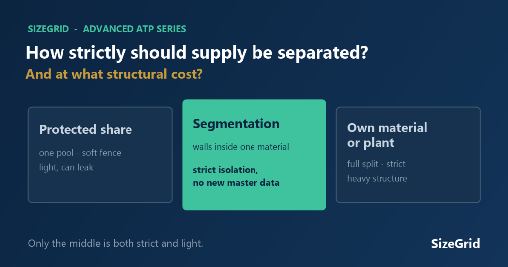 How strictly should supply be separated - protected share, segmentation, or own material or plant